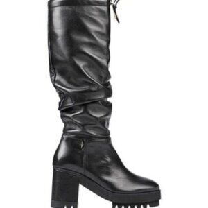 Cesare Paccioti leather slouchy heeled boots